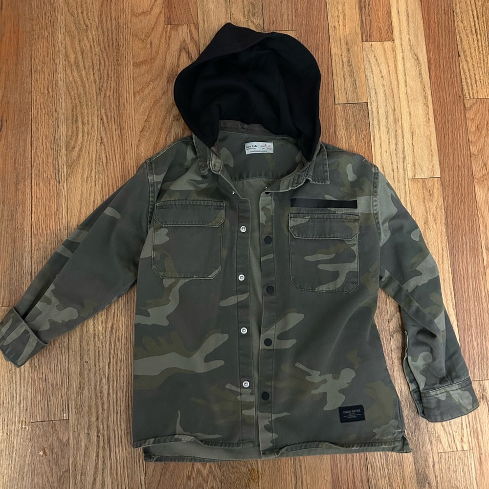 Zara Kids Camouflage Hooded Jacket